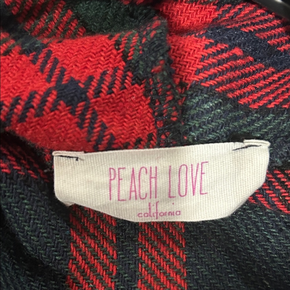Peach Love California Red and Green Plaid Vest - Picture 2 of 4